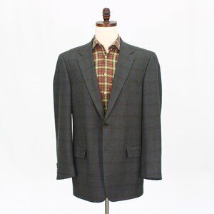 Joseph Abboud 42L Green Blazer Sport Coat Jacket 2-Button Check Y579